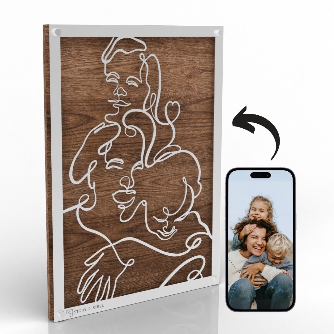 Custom Metal Line Art Portrait - Story In Steel