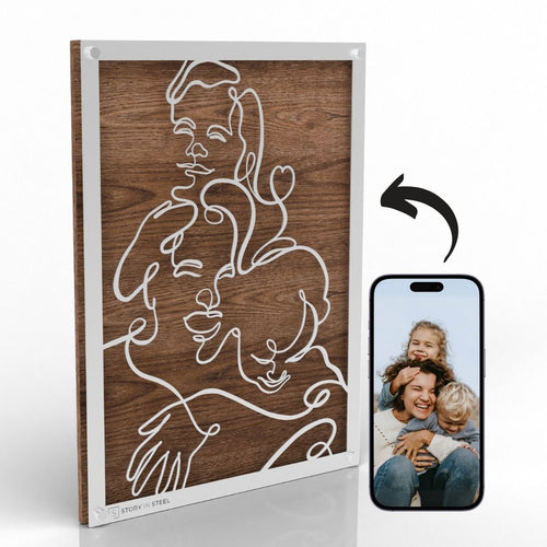 Custom Metal Line Art Portrait - Story In Steel