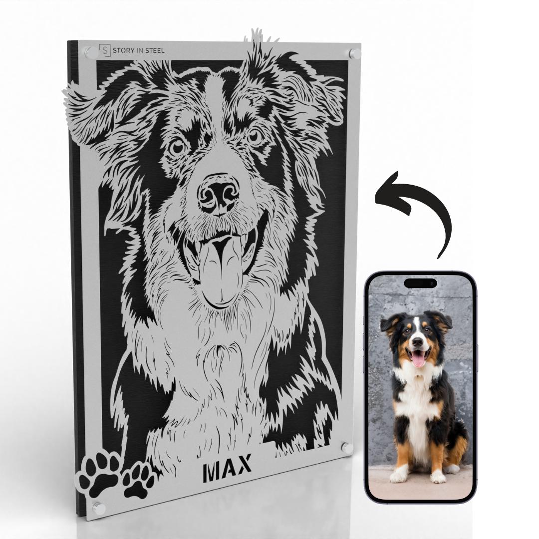 Metal Art print- Photo of your pet digitally manipulated fashion