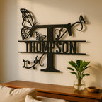 Butterfly Initial Monogram - Story In Steel