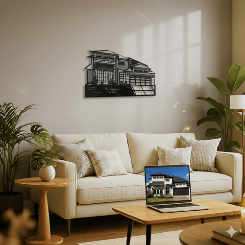 Custom Metal House Portrait | Realtor Closing Gift - Story In Steel