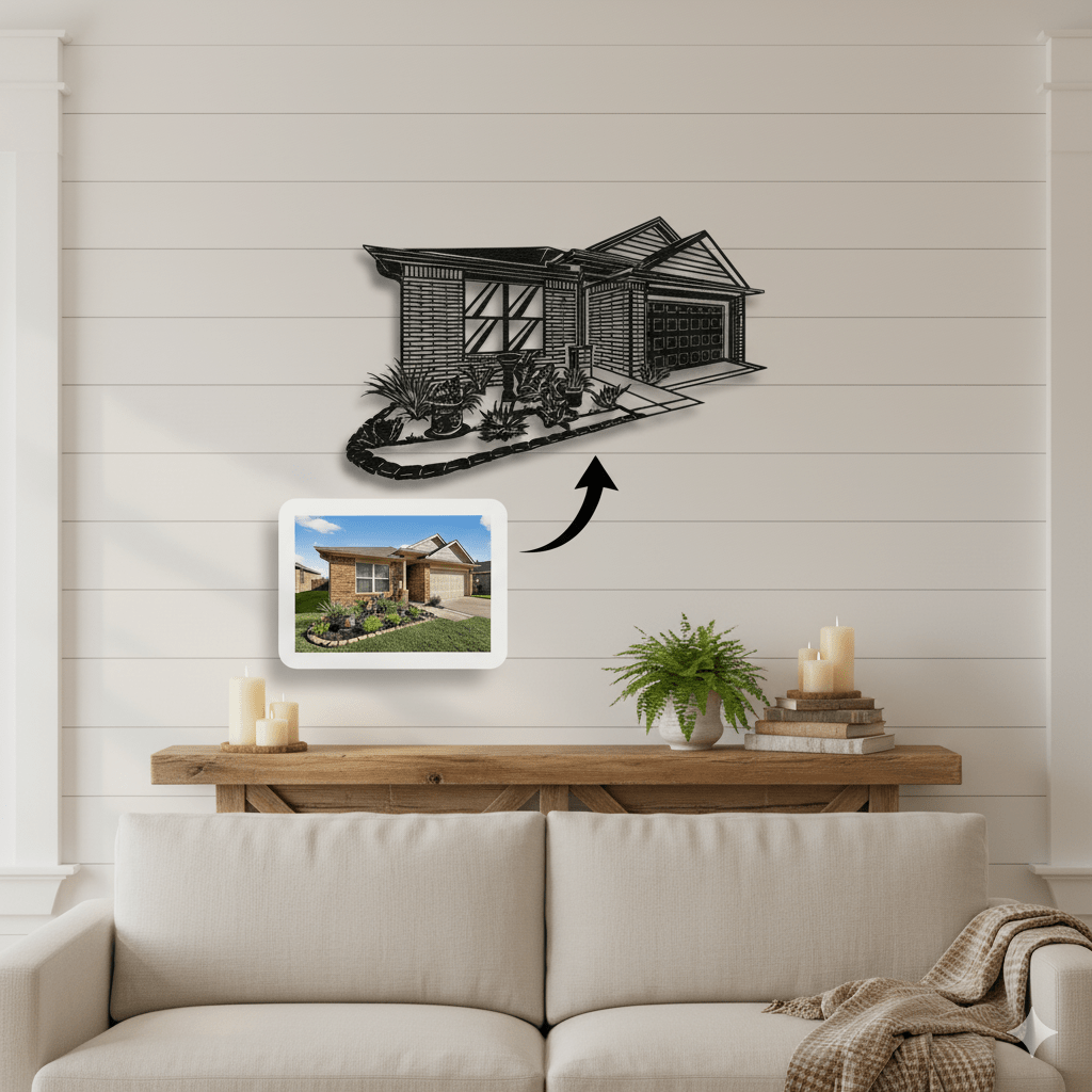 Custom Metal House Portrait | Realtor Closing Gift - Story In Steel