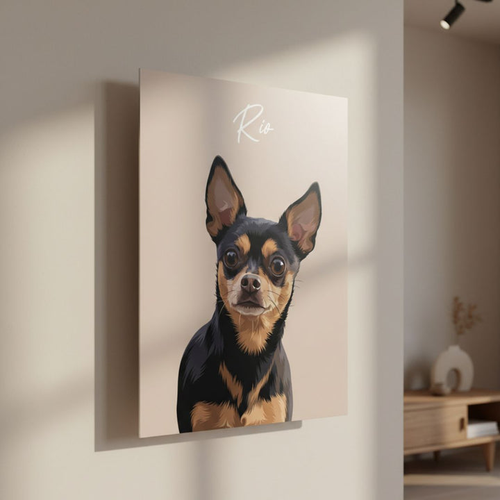 Custom Metal Print Pet Portrait - Story In Steel