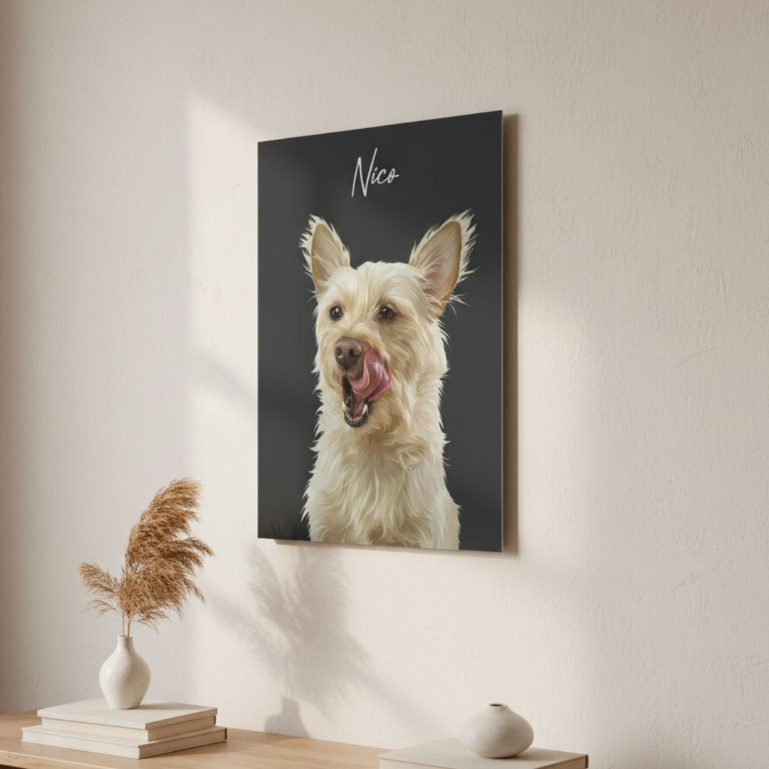 Custom Metal Print Pet Portrait - Story In Steel