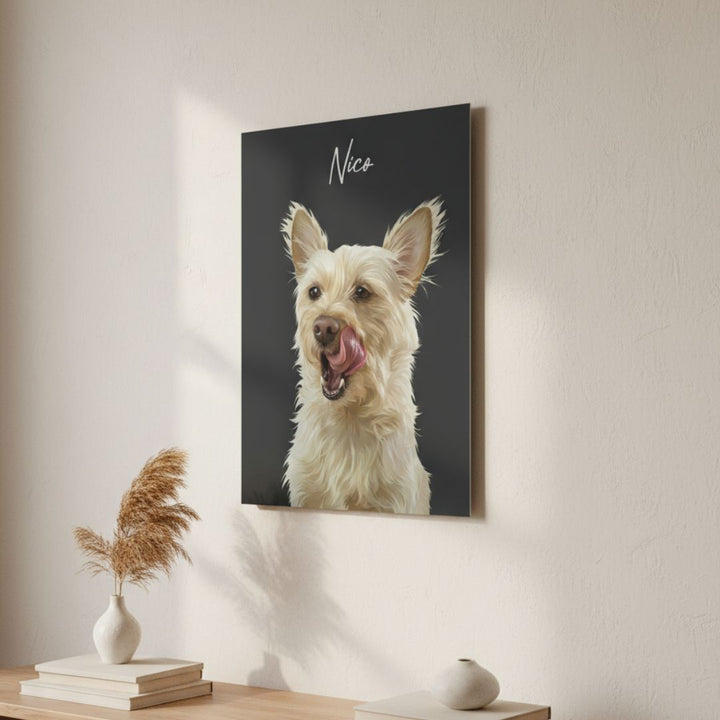 Custom Metal Print Pet Portrait - Story In Steel