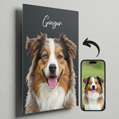 Custom Metal Print Pet Portrait - Story In Steel