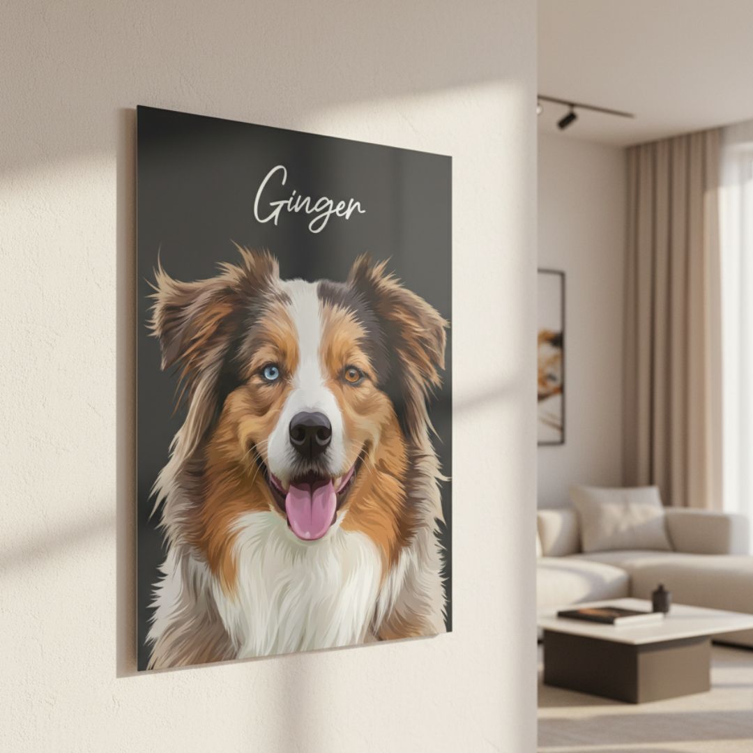 Custom Metal Print Pet Portrait - Story In Steel