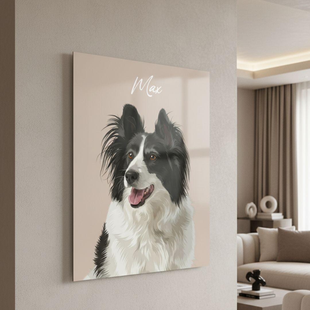 Custom Metal Print Pet Portrait - Story In Steel