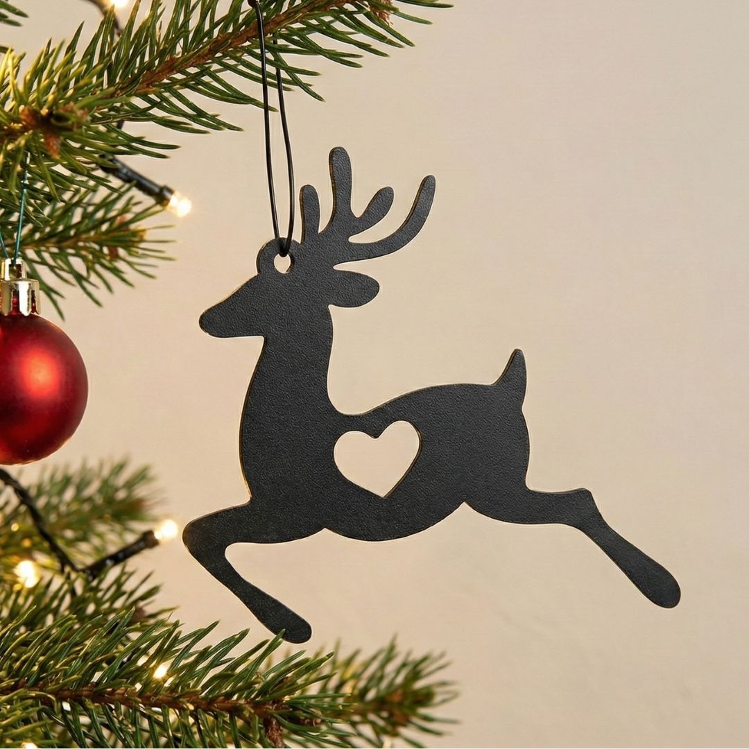 Deer Christmas Ornament - Story In Steel