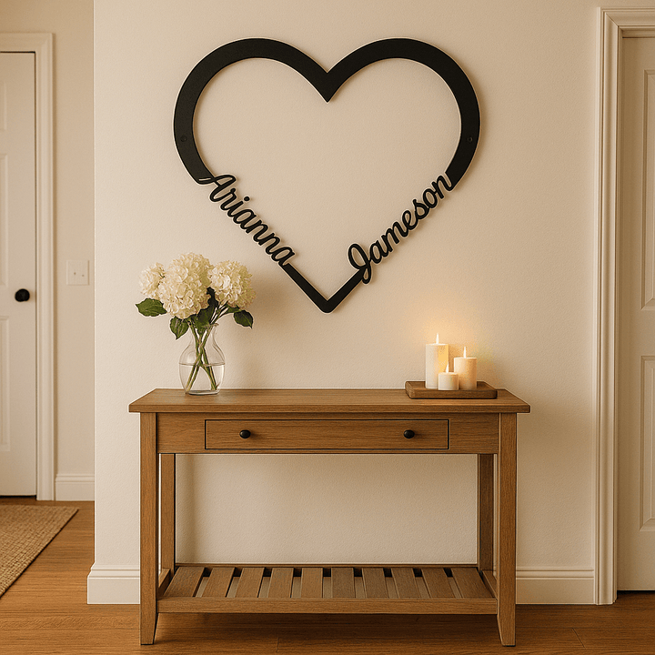 Personalized couple heart Monogram - Story In Steel