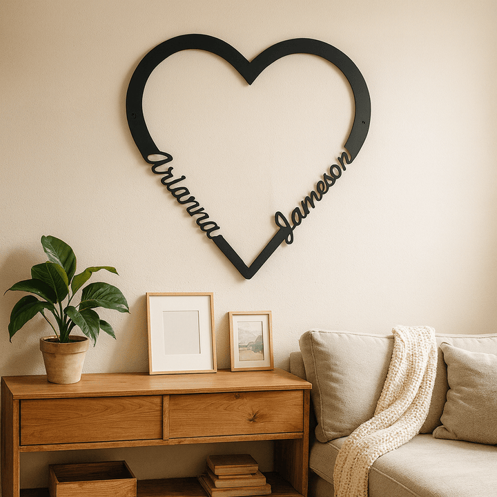 Personalized couple heart Monogram - Story In Steel