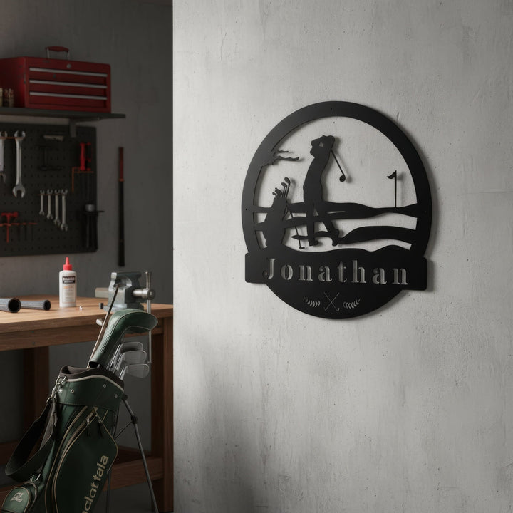 Personalized Golf Monogram - Story In Steel