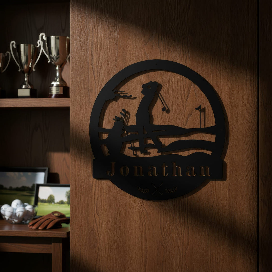 Personalized Golf Monogram - Story In Steel