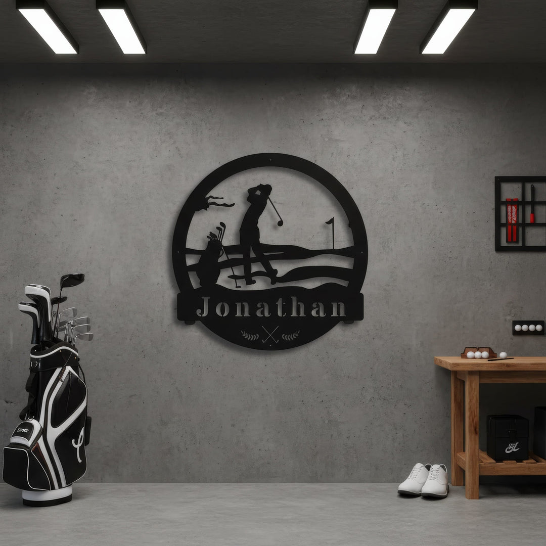 Personalized Golf Monogram - Story In Steel