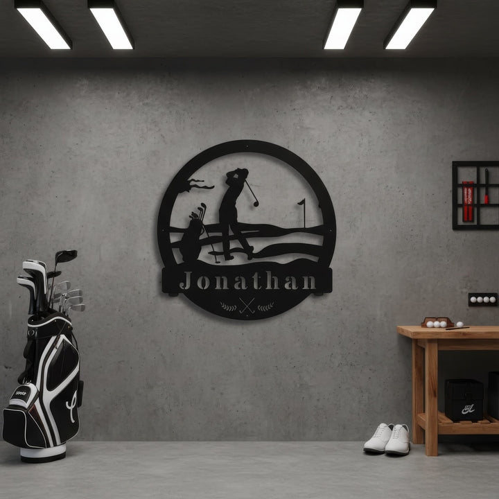 Personalized Golf Monogram - Story In Steel