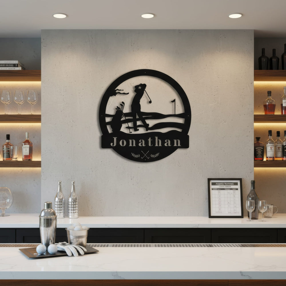 Personalized Golf Monogram - Story In Steel