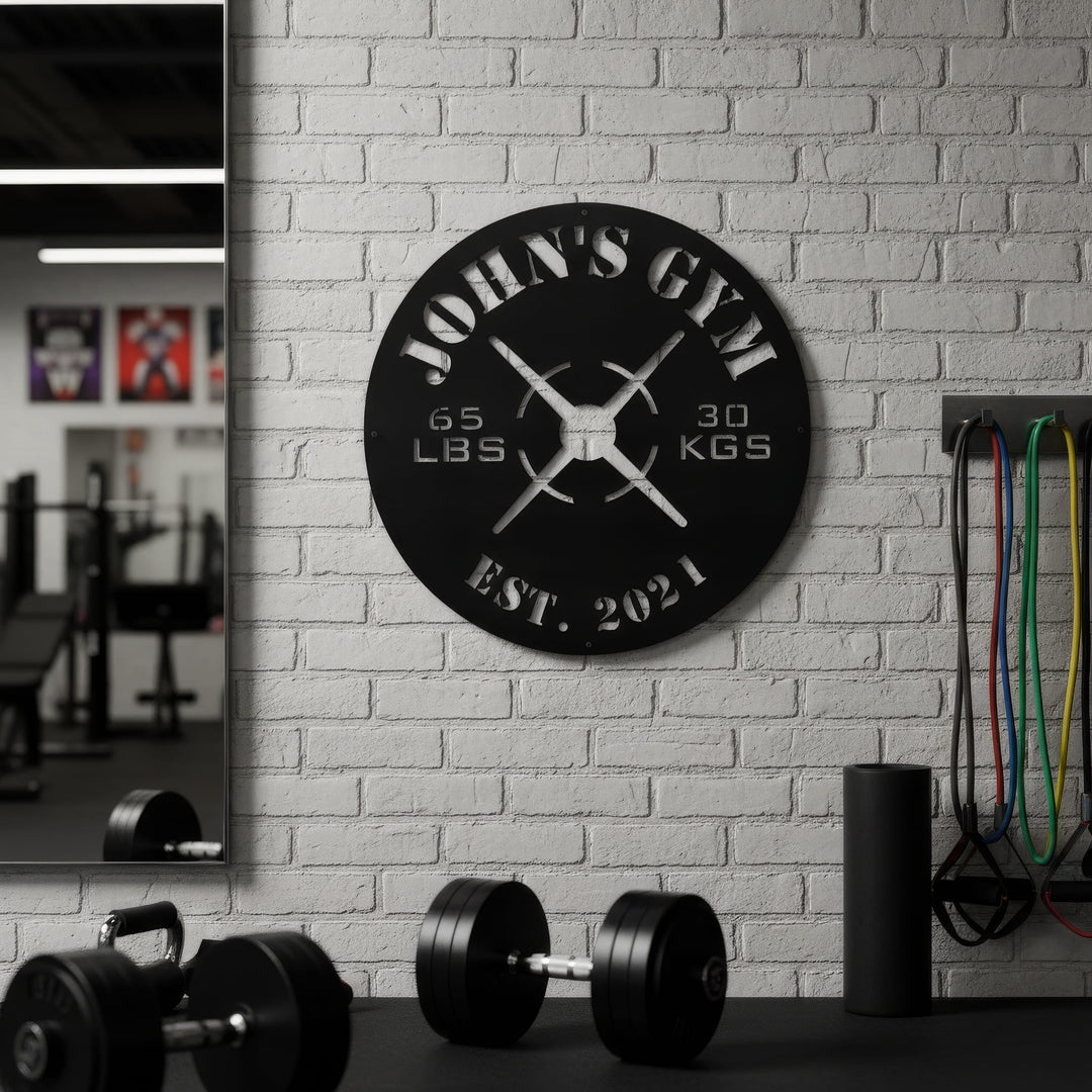 Personalized GYM Monogram - Story In Steel