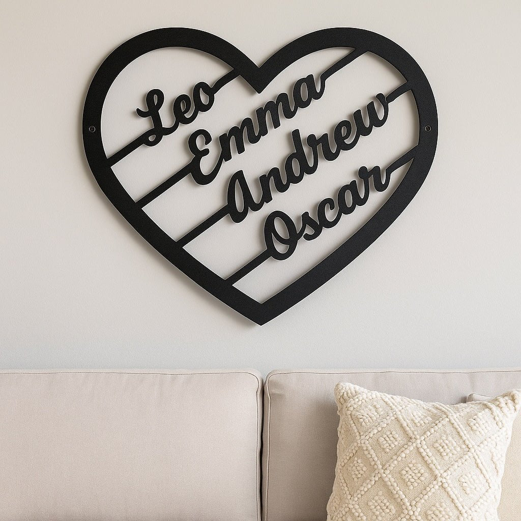 Personalized Heart line Monogram - Story In Steel
