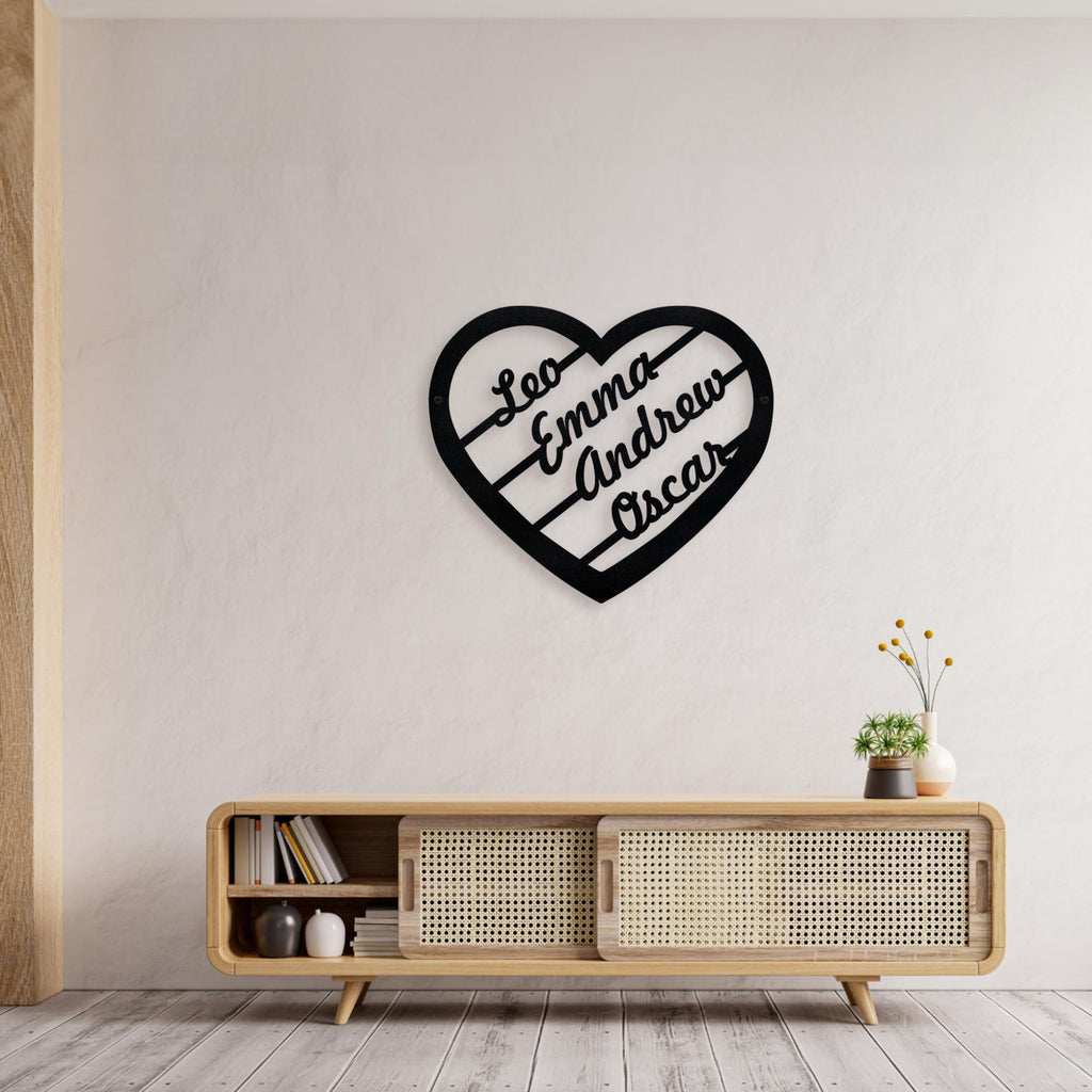 Personalized Heart line Monogram - Story In Steel