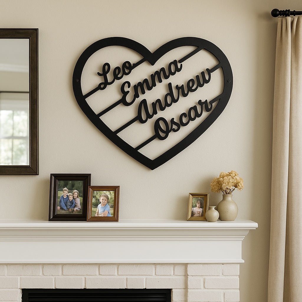 Personalized Heart line Monogram - Story In Steel