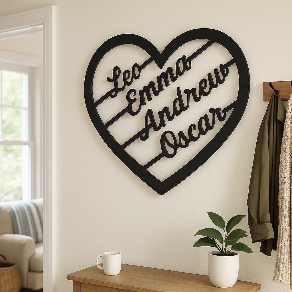 Personalized Heart line Monogram - Story In Steel