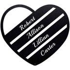 Personalized Multiple Name Heart Monogram - Story In Steel