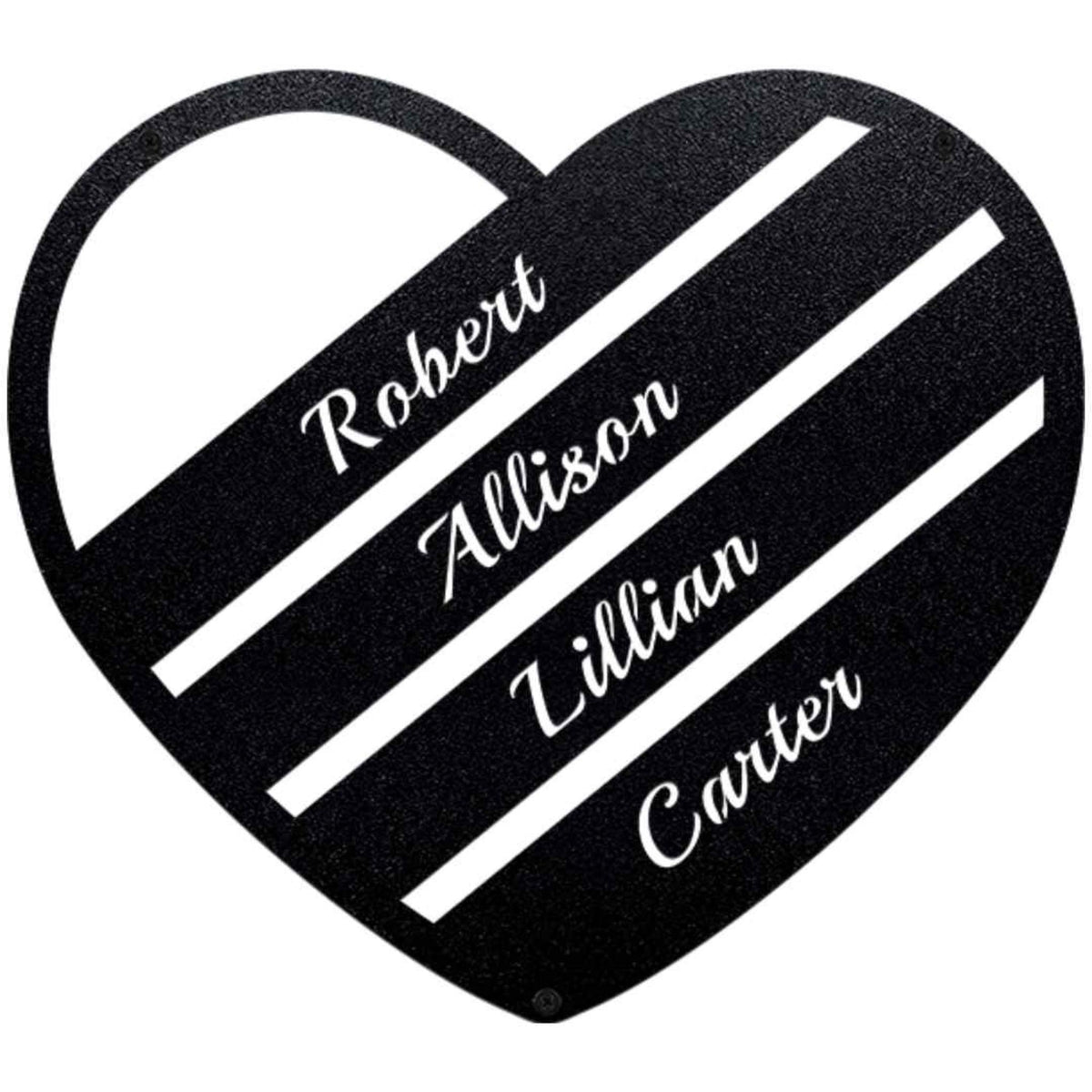 Personalized Multiple Name Heart Monogram - Story In Steel
