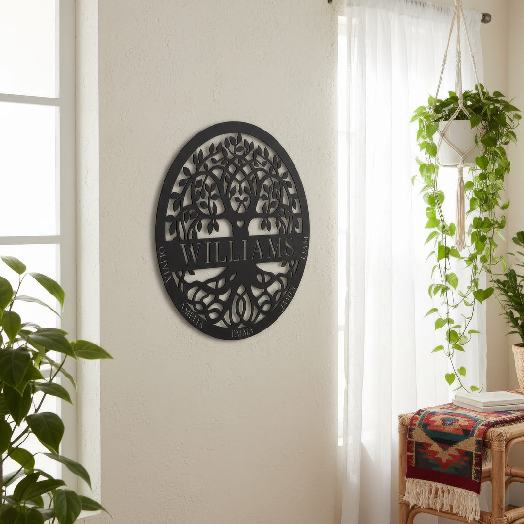 Personalized Tree of Life Monogram - Story In Steel
