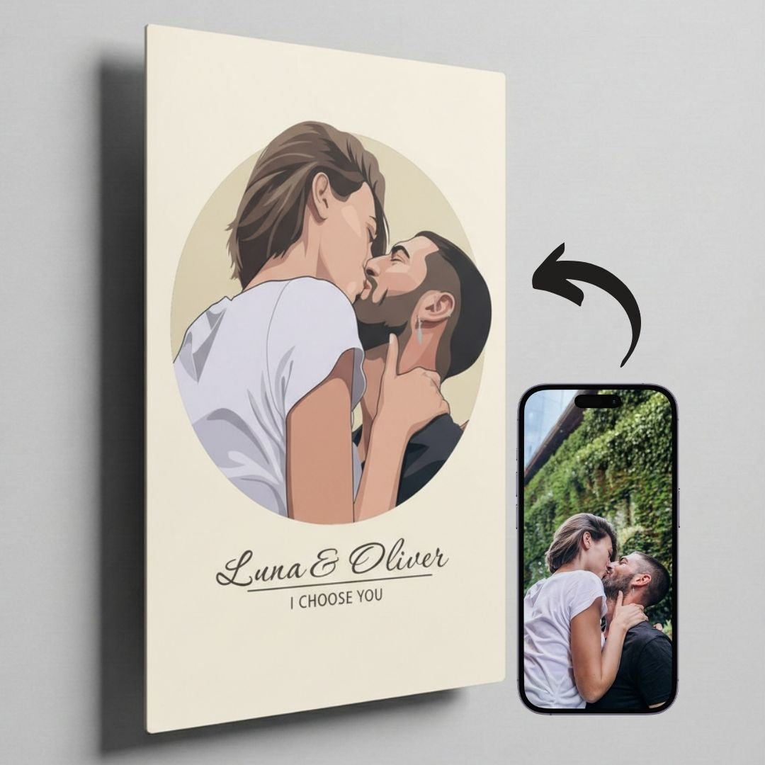 Vector Style Metal Print Portrait - Story In Steel