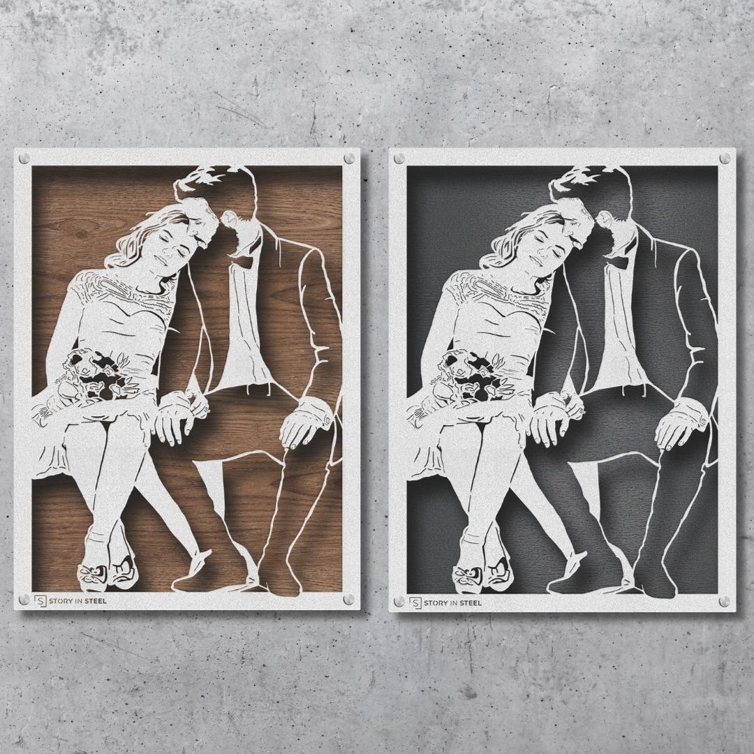 Wedding Anniversary Metal Portrait