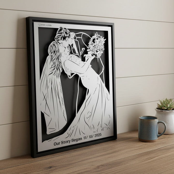 Wedding Anniversary Metal Portrait - Story In Steel