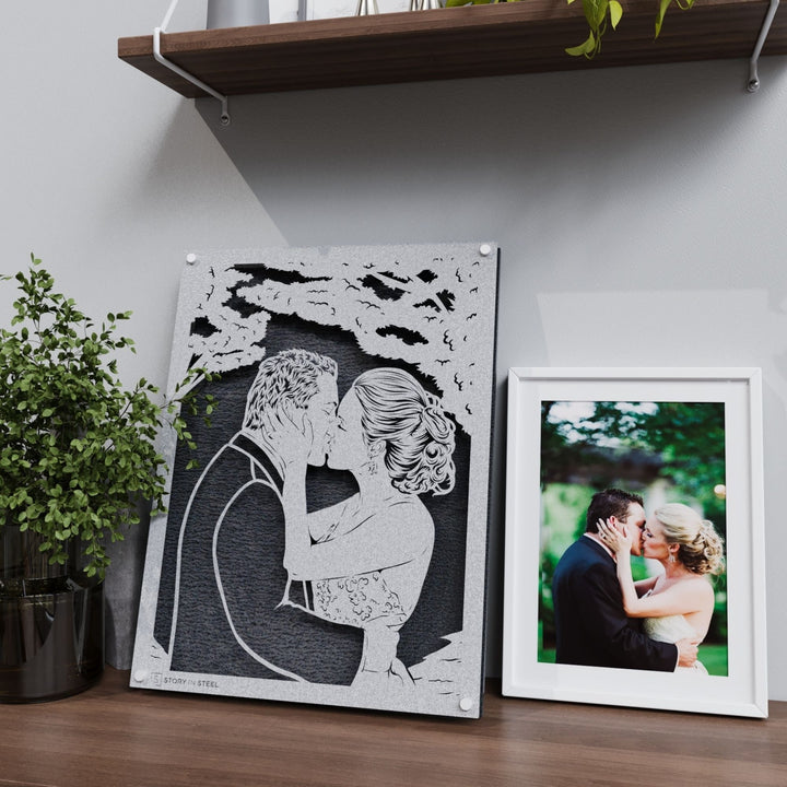 Wedding Anniversary Metal Portrait - Story In Steel