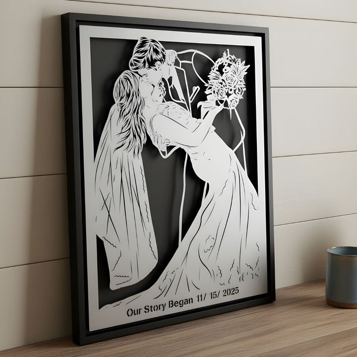 Wedding Anniversary Metal Portrait - Story In Steel