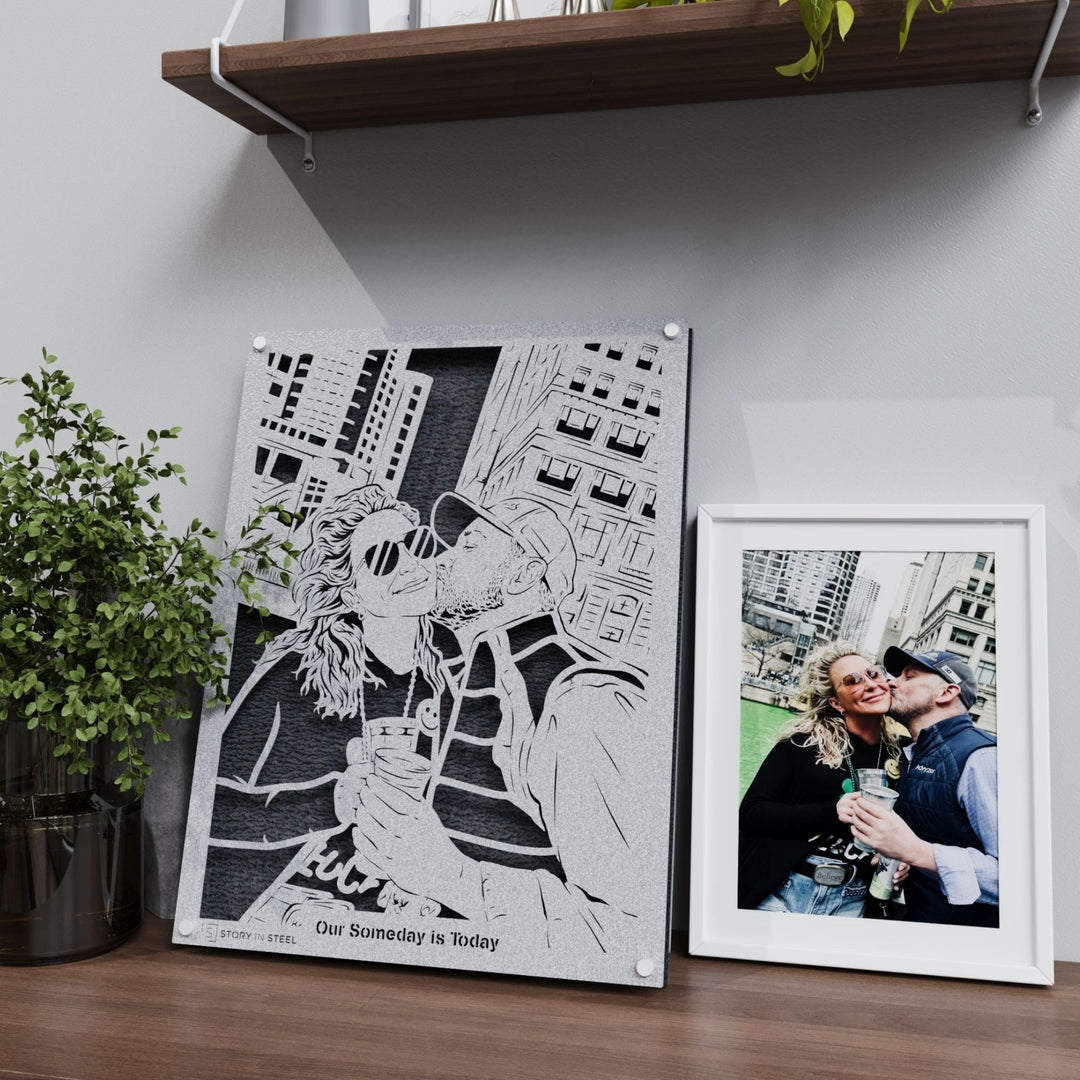 Wedding Anniversary Metal Portrait - Story In Steel