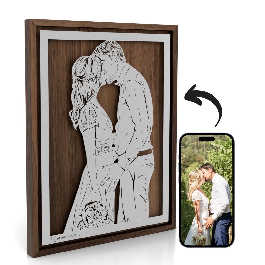 Wedding Anniversary Metal Portrait - Story In Steel