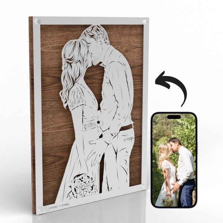 Wedding Anniversary Metal Portrait - Story In Steel