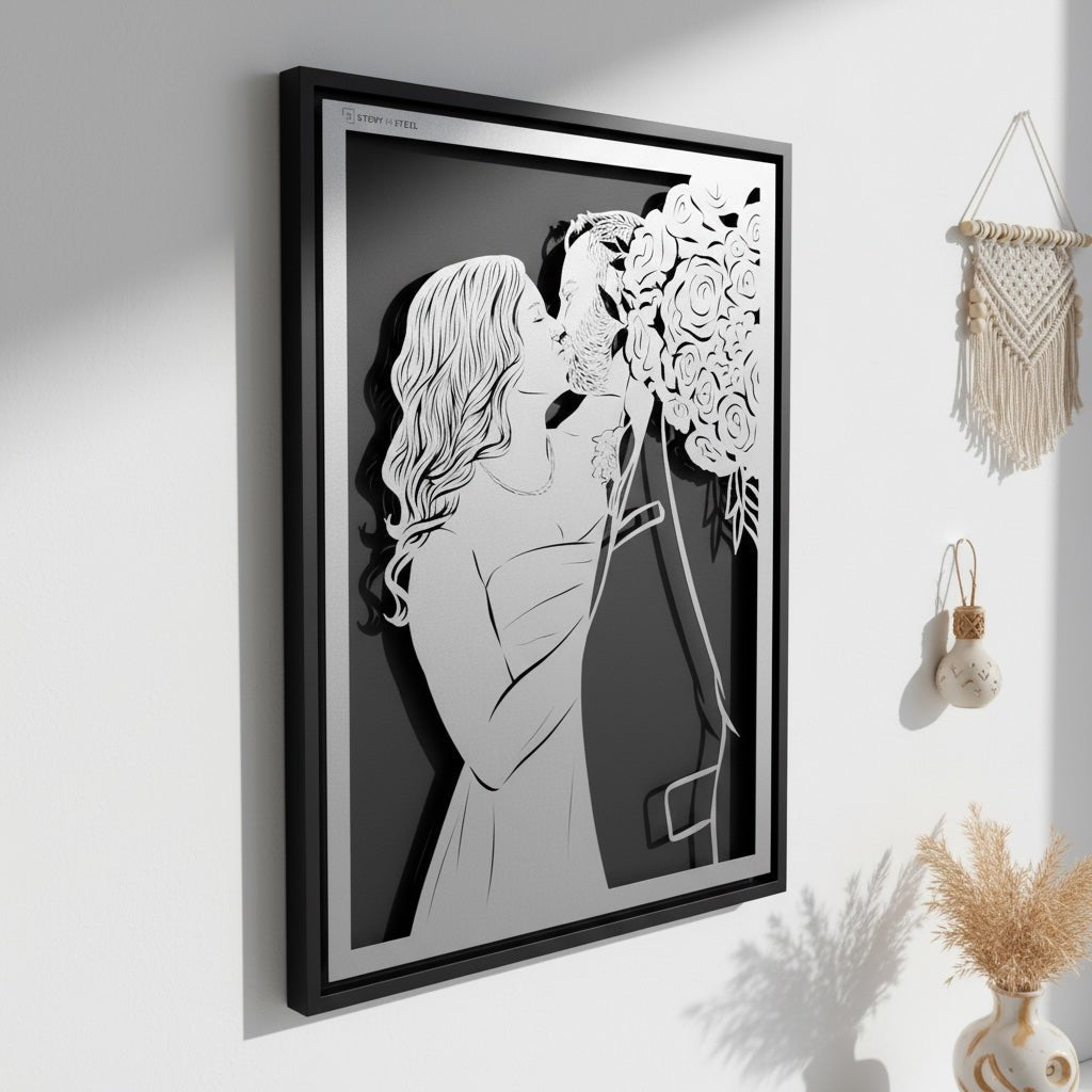 Wedding Anniversary Metal Portrait - Story In Steel