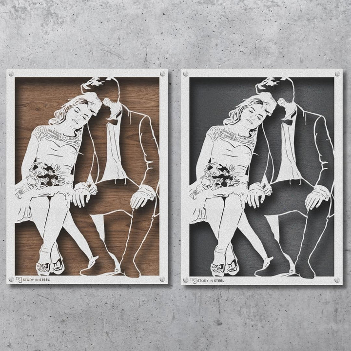 Wedding Anniversary Metal Portrait - Story In Steel