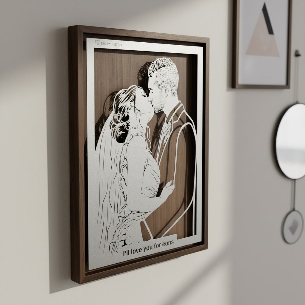 Wedding Anniversary Metal Portrait - Story In Steel