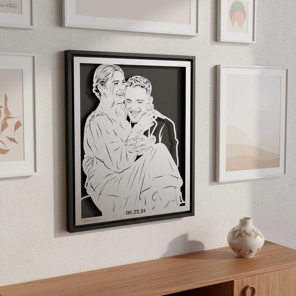 Wedding Anniversary Metal Portrait - Story In Steel