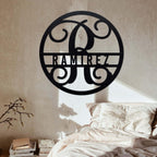 Circle Initial Split Letter Monogram - Story In Steel
