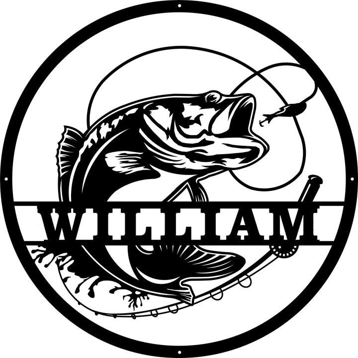 Personalized Fishing Monogram - Story In Steel