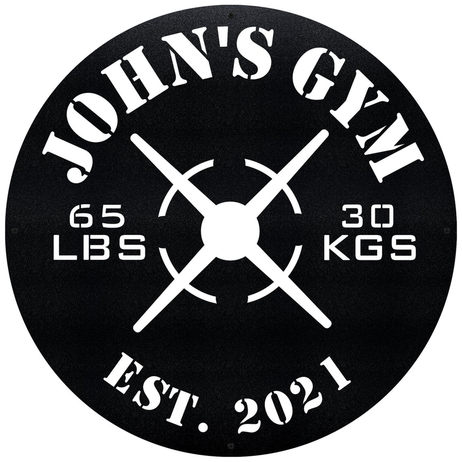 Personalized Gym Monogram | Custom Fitness Metal Art Sign – Story In Steel