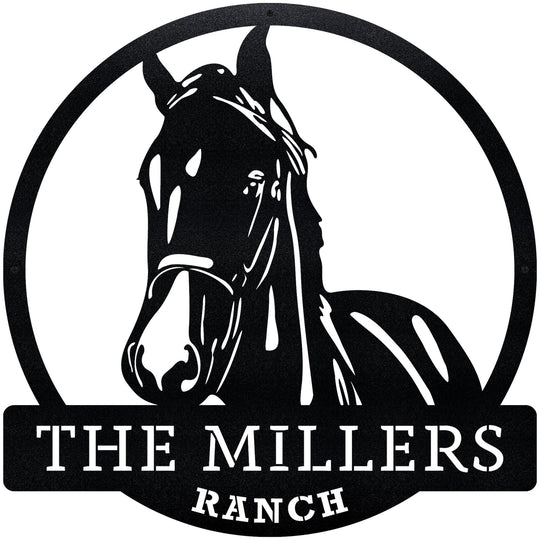 Horse Ranch Personalized Monogram | Custom Metal Wall Art – Story In Steel