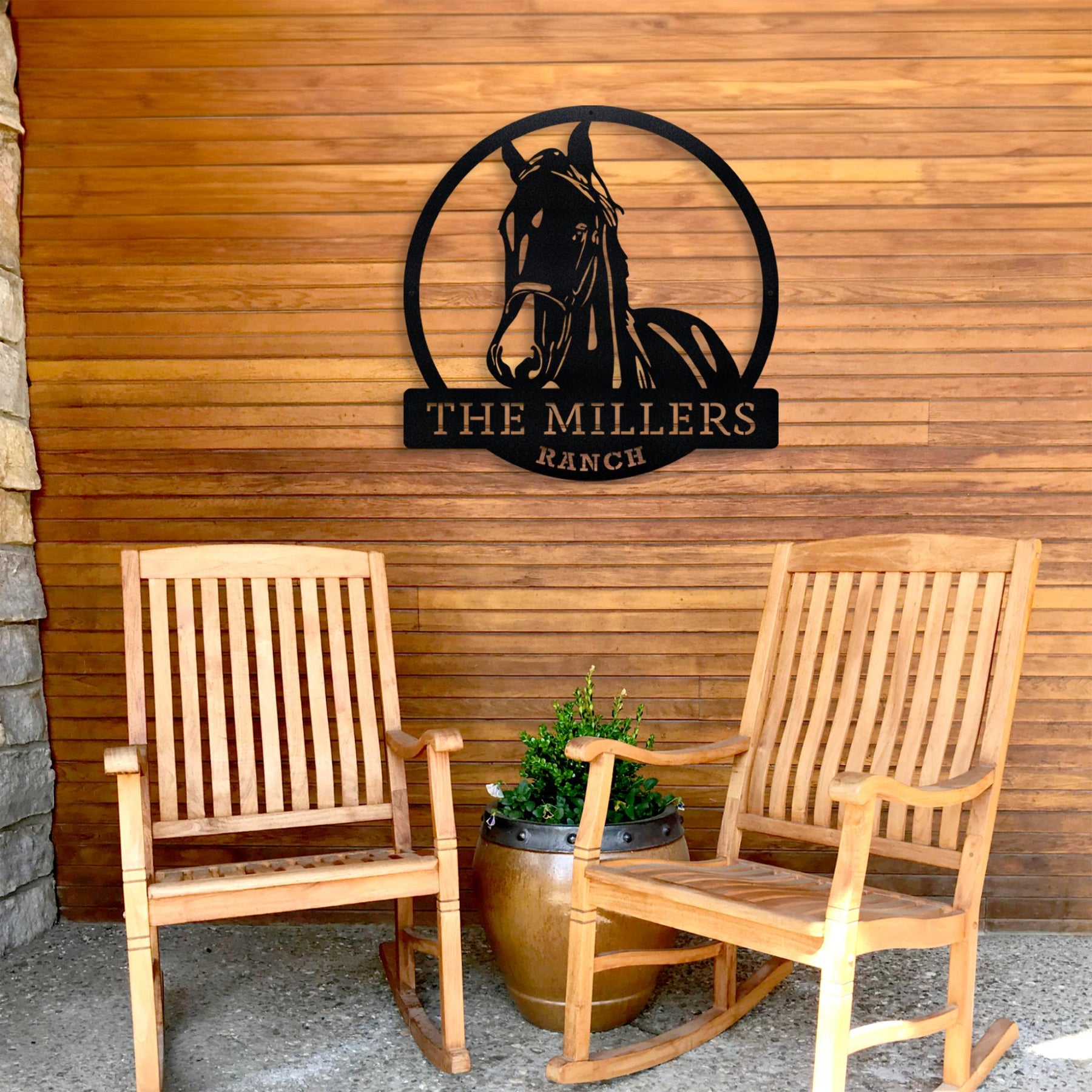 Horse Ranch Personalized Monogram | Custom Metal Wall Art – Story In Steel