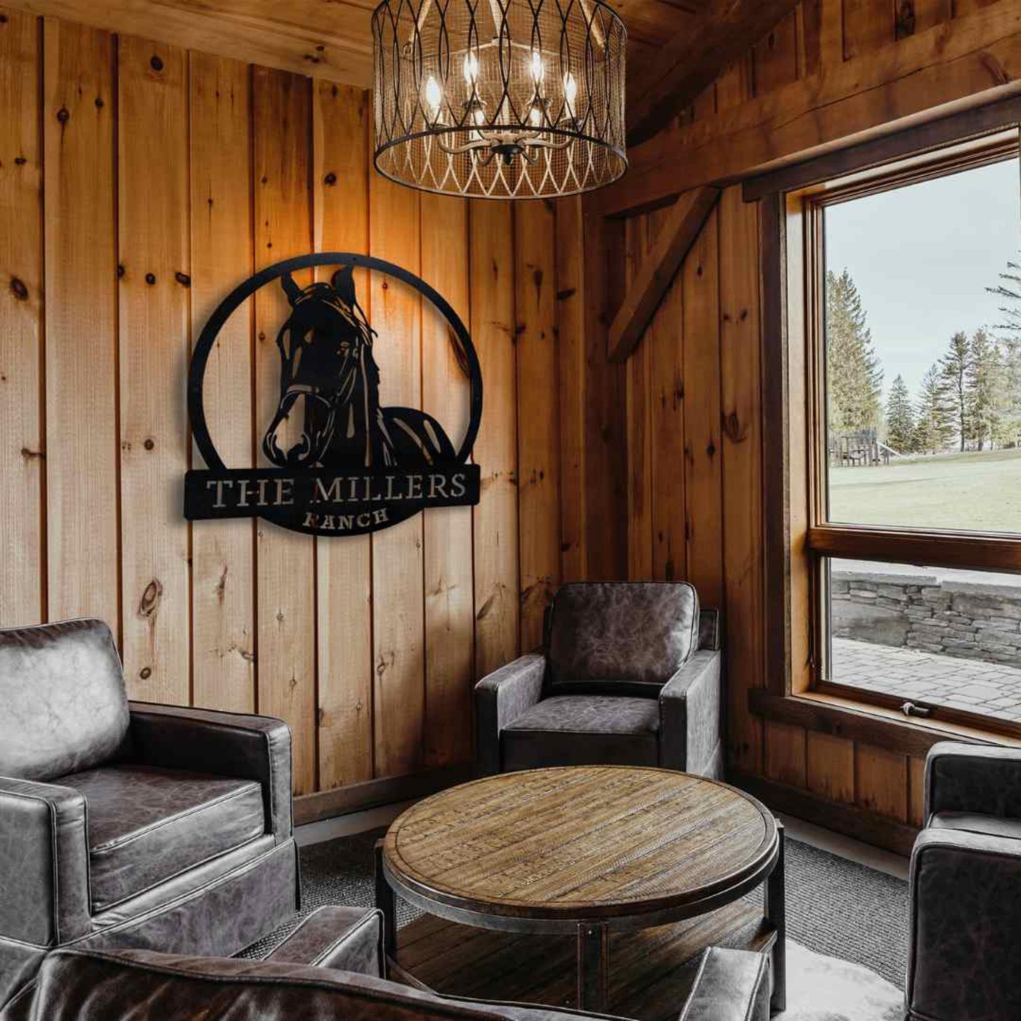 Horse Ranch Personalized Monogram | Custom Metal Wall Art – Story In Steel