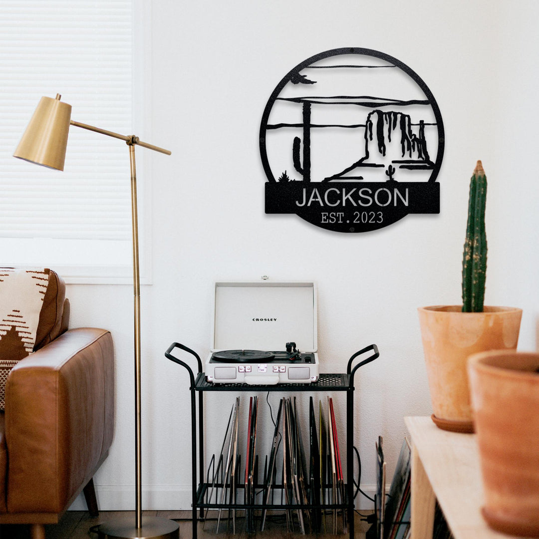 Monogram Cliff Monument Valley Monogram | Personalized Metal Wall Art – Story In Steel