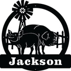 Personalized Pigs Farm Monogram - Story In Steel