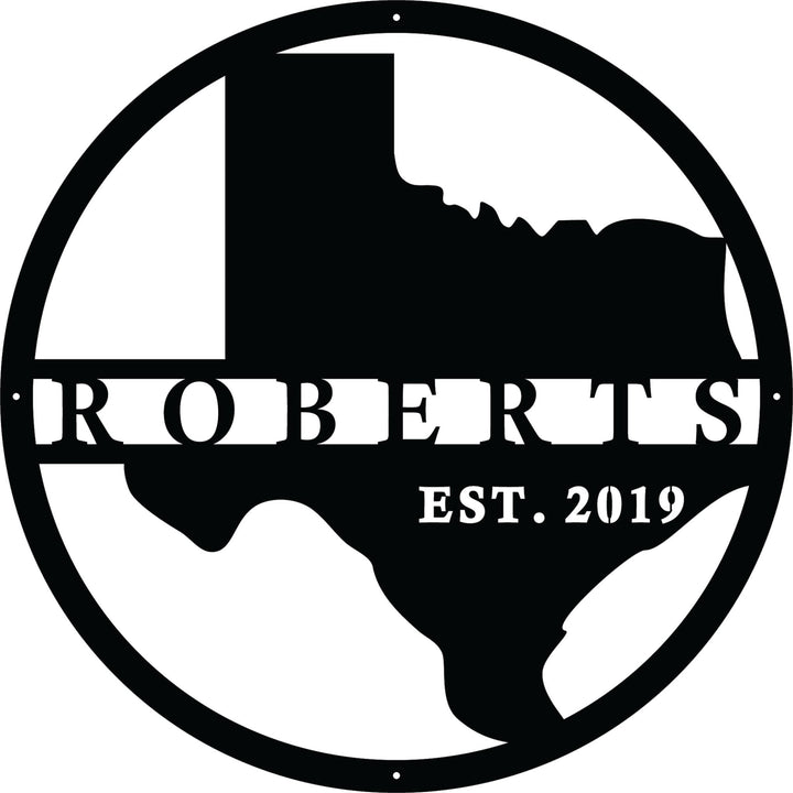 Texas Monogram R Ranch Personalized Texas Monogram | Custom State Metal Wall Art – Story In Steel