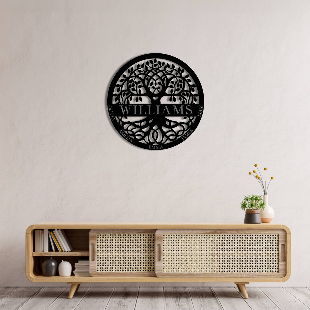 Personalized Tree of Life Monogram - Story In Steel